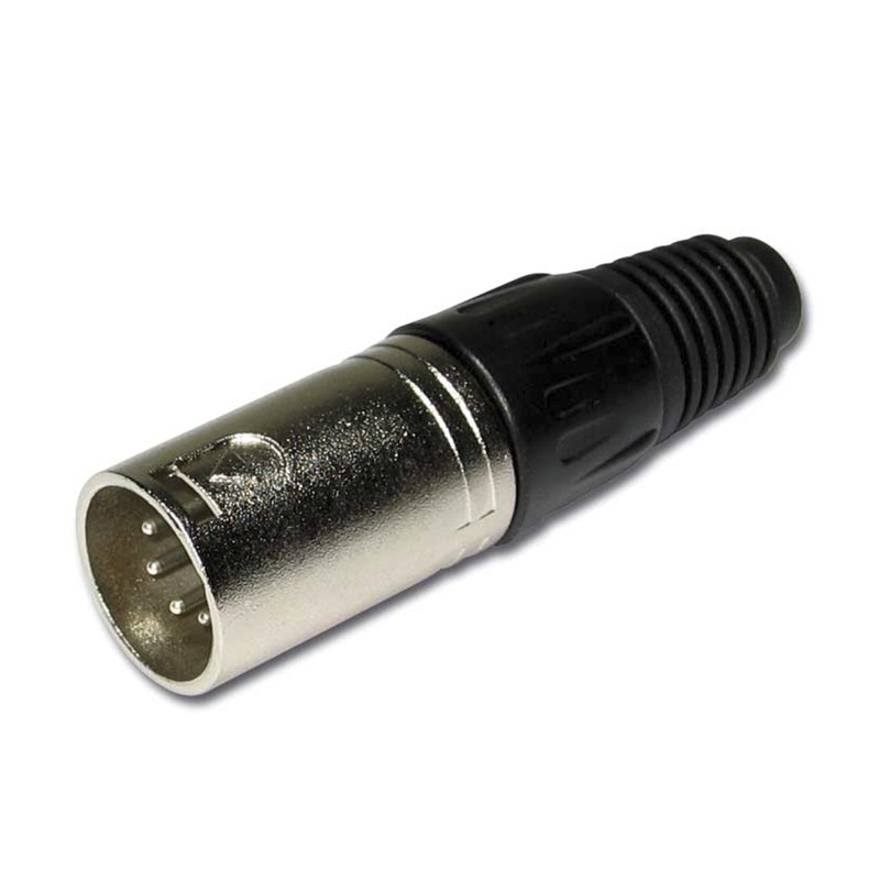 Audiophony XMK-105 - Fiche X mâle 5 points DMX - Chromé