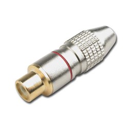 Hilec RCA920/RO - Fiche RCA femelle pour câble pro - Rouge