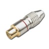 Hilec RCA920/RO - Fiche RCA femelle pour câble pro - Rouge