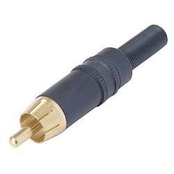 Neutrik NYS373-0 - Fiche RCA contact or - Noire