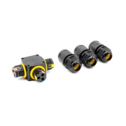 Hilec IpT-M3F - 2 T conn IP68 Med 3 pins fast connect câble 4à11mm