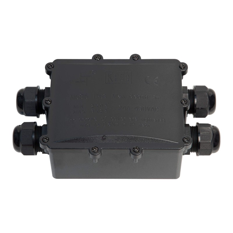 Hilec IpBox-P4 - Boîte étanche IP68 Large 4 voies - câble 4à14mm