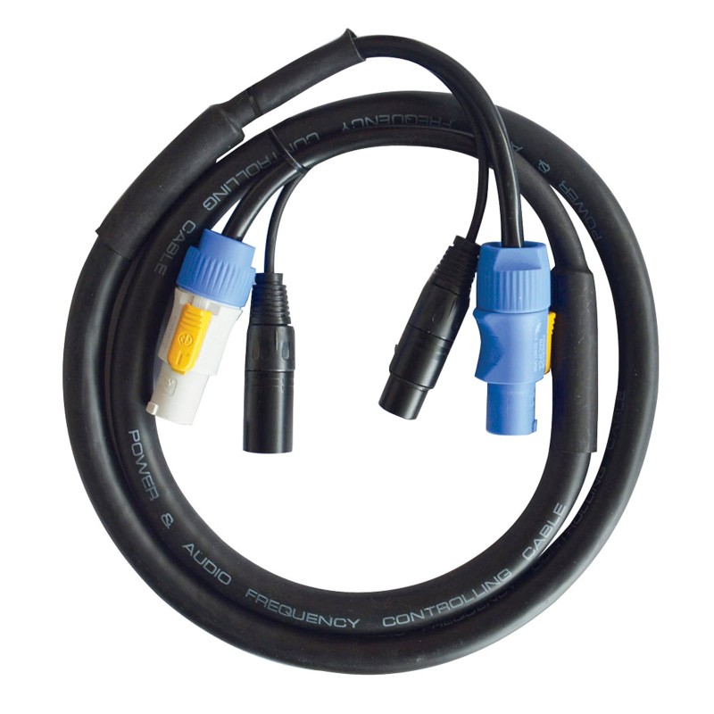 Hilec CPCDMXLINK-3 - Cordon hybride POWERCON 3G1.5mm² / XLR - 3m