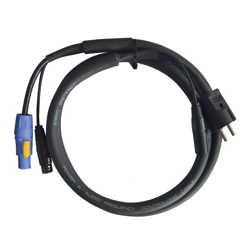 Hilec CPCDMXIN-5 - Cordon hybride POWERCON-PC16A 3G1.5mm² /XLR -5m