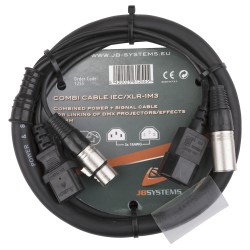 Hilec COMBI CABLE IEC/XLR-1M3 - Power IEC + 3pin DMX cable - 1.3m