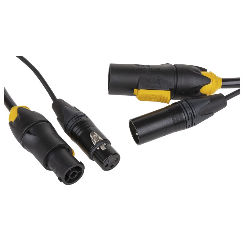 Hilec TRUE1/XLR-3P COMBI CABLE 3M - Câble DMX + POWER 3x1.5mm² avec co