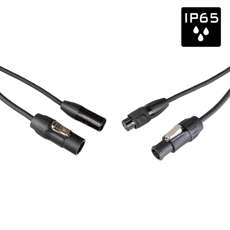 Hilec PCT1-HYBRID-XLR3-5M - Câble DMX + Power pour l'extérieur avec co