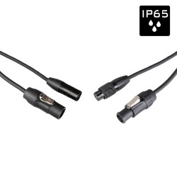 Hilec PCT1-HYBRID-XLR3-5M - Câble DMX + Power pour l'extérieur avec co