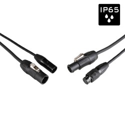 Hilec PCT1-HYBRID-XLR5-1M5 - Câble DMX + Power pour l'extérieur avec c