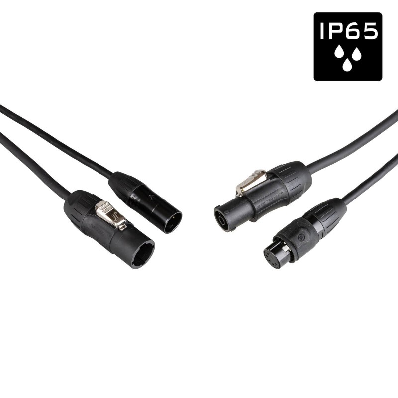 Hilec PCT1-HYBRID-XLR5-3M - Câble DMX + Power pour l'extérieur avec co