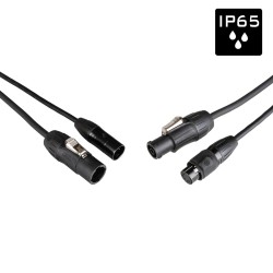 Hilec PCT1-HYBRID-XLR5-3M - Câble DMX + Power pour l'extérieur avec co