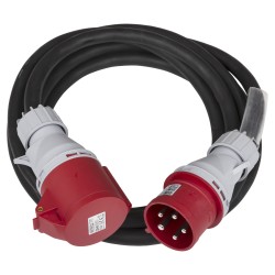Hilec CEE-CABLE-32A-5G6-5M - Câble de rallonge CEE à 5 pôles, 5G6, lon