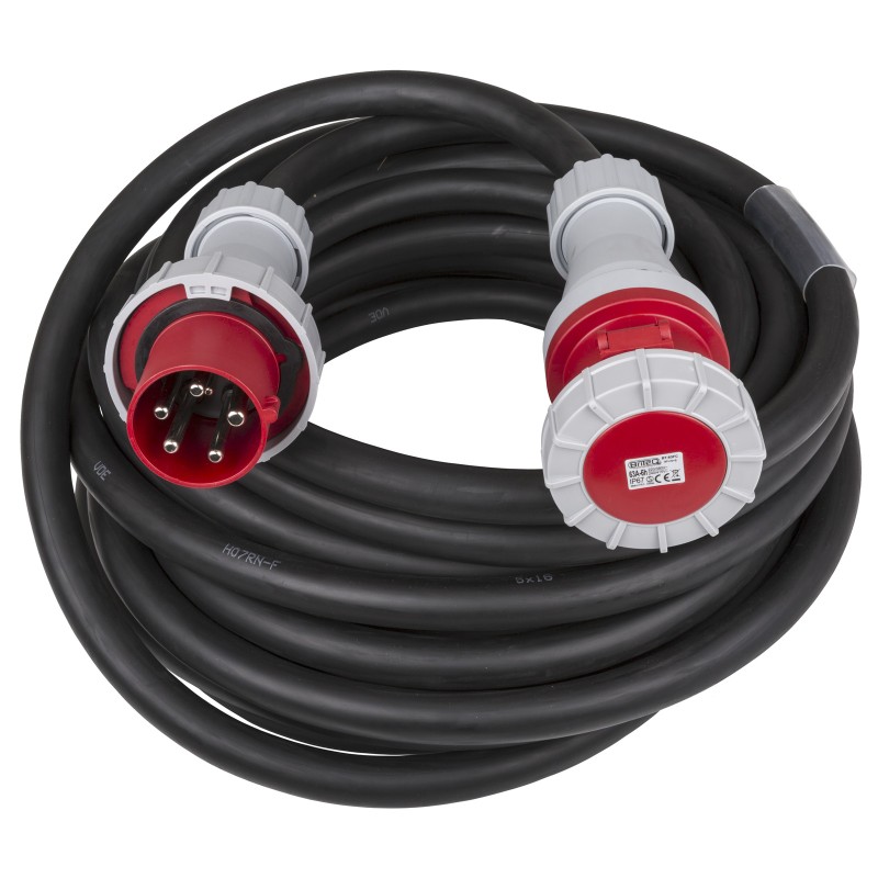 Hilec CEE-CABLE-63A-5G16-20M - Câble de rallonge CEE à 5 pôles, 5G16, 
