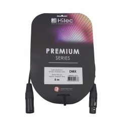 Hilec CDMXPRO/5b - Cordon DMX 4.5mm XLR M/XLR F-REAN noires - 5m