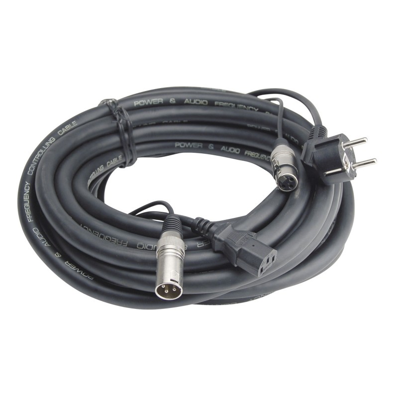 Hilec CDUO-20 - Cordon hybride son VDE/CEE - XLR mâl/XLR fem- 20m
