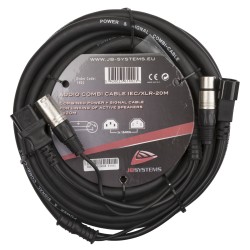 Hilec AUDIO COMBI CABLE IEC/XLR-20M - Combicable with IEC power and 3p