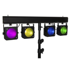 JB Systems COB-4BAR - Powered 4bar: 4xCOB RGB 36W + IR + incl. case