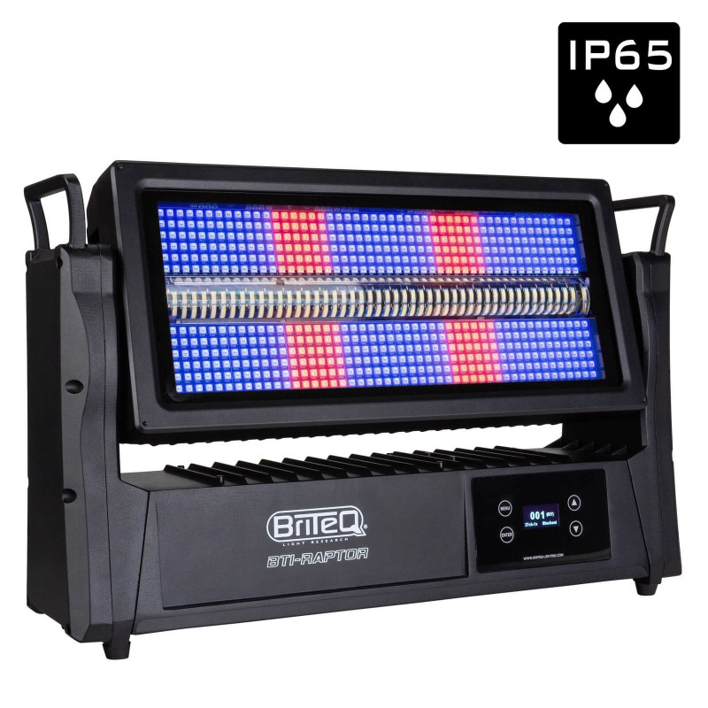 Briteq BTI-RAPTOR - Stroboscope inclinable extérieur IP65, rapide et p