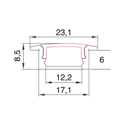 Contest TAPEprofil-A -8.5x23 mm - Profilé aluminium à encastrer 8.5x23