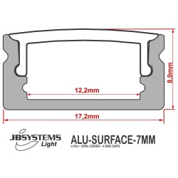 JB Systems ALU-SURFACE-7MM (2M) - Profil bas
