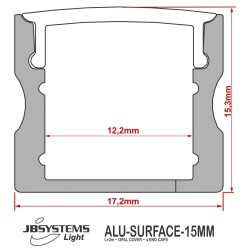 JB Systems ALU-SURFACE-15MM (2M) - Profil haut