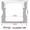 JB Systems ALU-SURFACE-15MM (2M) - Profil haut