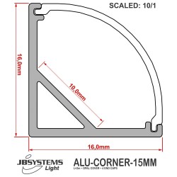 JB Systems ALU-CORNER-15MM (2M) - Profil cornière