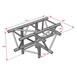 ConteStage AG29-042 - Té 290mm 4 directions sommet bas