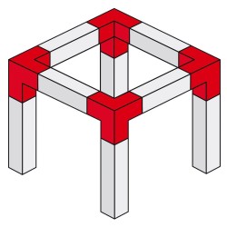 ConteStage DECO22Q-AG02 - Angle alu carré 220mm 3 directions côté 90°