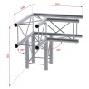 ConteStage DECO22Q-AG02 - Angle alu carré 220mm 3 directions côté 90°