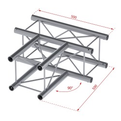 ConteStage DECO22Q-AG03 - Angle alu carré 220mm 3 directions plat 90°