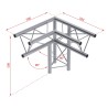ConteStage DECO22T-AG02 - Angle alu triang 220mm 3 directions droit 90