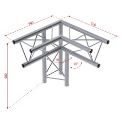ConteStage DECO22T-AG03 - Angle alu trang 220mm 3 directions gauche 90