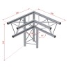 ConteStage DECO22T-AG03 - Angle alu trang 220mm 3 directions gauche 90