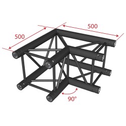 ConteStage AGQUA-02 blk - Angle Quatro 2 directions 50cm 90° noir