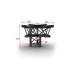 ConteStage AG29-033 blk - Angle 290mm 3 directions 90°sommet droit Noi