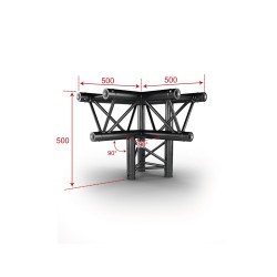 ConteStage AG29-034 blk - Angle 290mm 3 directions 90°sommetgauche Noi