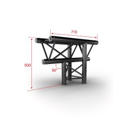 ConteStage AG29-035 blk - Té vertical 290mm 3 directions sommet bas No