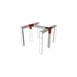 ConteStage AG29-042 blk - Té 290mm 4 directions sommet bas Noir
