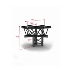 ConteStage AG29-042 blk - Té 290mm 4 directions sommet bas Noir