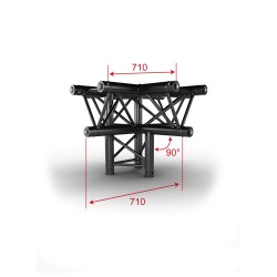 ConteStage AG29-053 blk - Croix 290mm 4 directions plus pied Noire