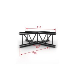 ConteStage AGDUO29-06 blk - Angle échelle 4 directions 90° droit Noir