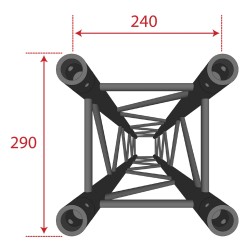 ConteStage QUA29-025 blk - Quatro aluminium 290mm longueur 25cm Noire