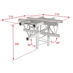 ConteStage AG29-053 W - Croix 290mm 4 directions plus pied WHITE