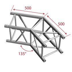 ConteStage AGQUA-04 W - Angle Quatro 2 directions 50cm 135° WHITE