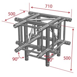 ConteStage AGQUA-10 W - Pièce côté Quatro 4 directions WHITE