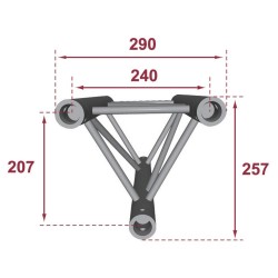 ConteStage PT29-025 W - Trio aluminium 290mm longueur 25cm WHITE