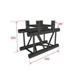 ConteStage QUATRO-A03 blk - Angle 290 c lourde 3dir. 90° manchons BLAC