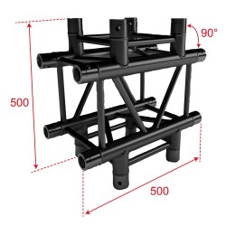 ConteStage QUATRO-A04 blk - Angle 290 c lourde 4dir. 90° manchons BLAC
