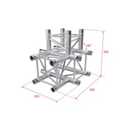 ConteStage QUATRO-A05 - Angle carré Alu - 4 directions T Horizontal pl